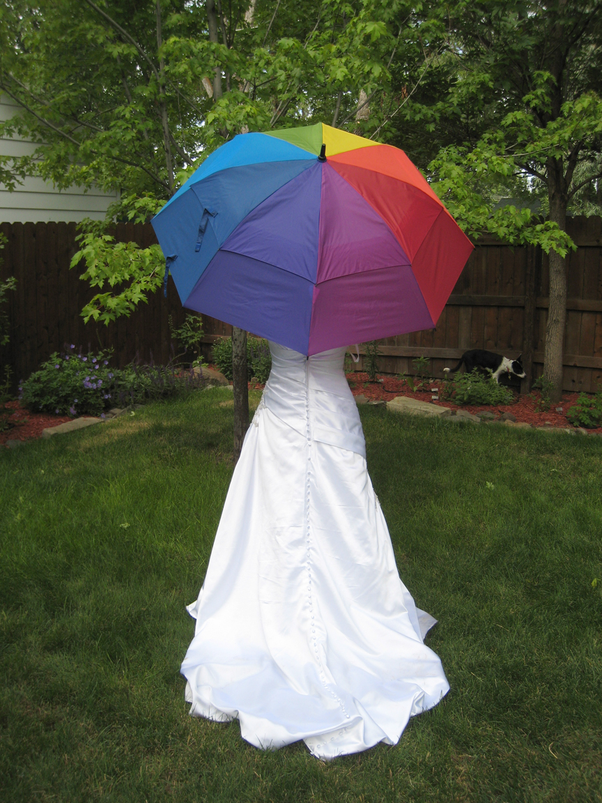 Rainbow bride.