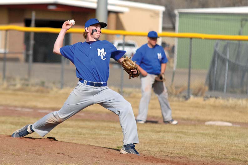 Bubba Ivers, a Moffat County High School junior, throws a pitch in the fifth inning Tuesday on relief duty against Union High School at Craig Middle School.