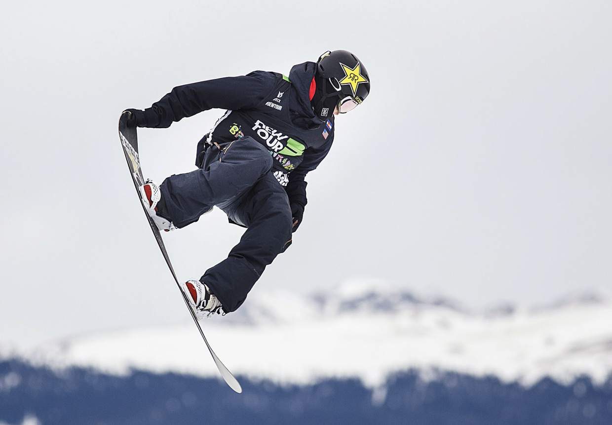 Mons Roisland of Norway competes in the slopestyle finals during the Dew Tour event Saturday, Dec. 16, at Breckenridge Ski Resort.