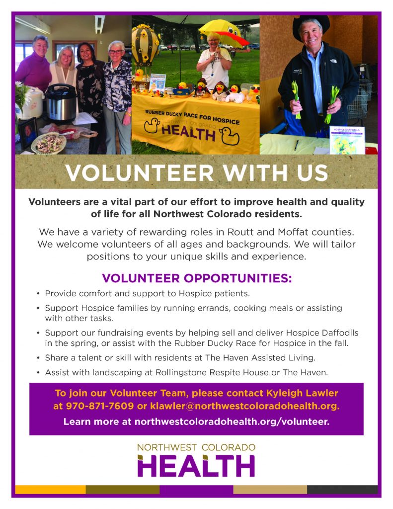 Northwest Colorado Health seeks volunteers