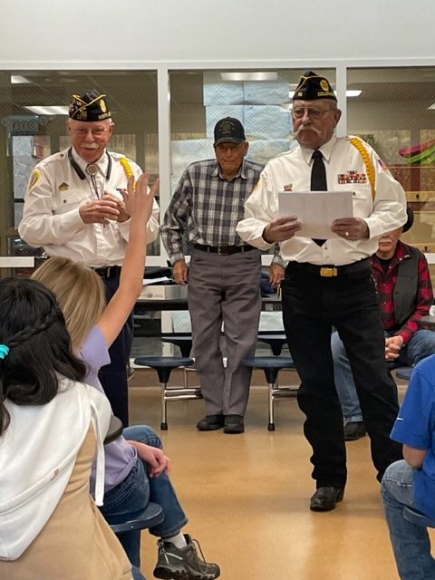 Veterans visit Ridgeview Elementary to educate students on flag etiquette - Vimarsana News