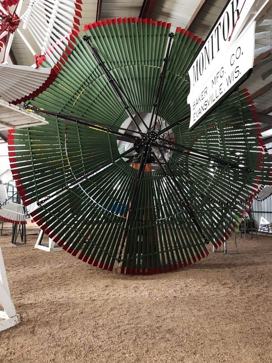 One of the antique windmills the family collects. The Emicks began restoring them in 1981.