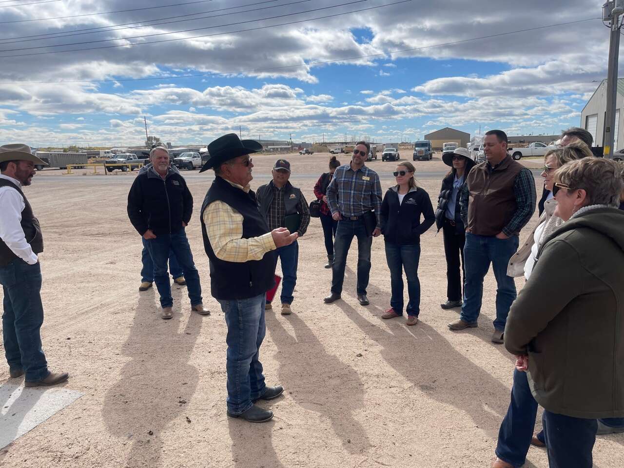 Commissioner tours Sterling Livestock, Sil steals the show