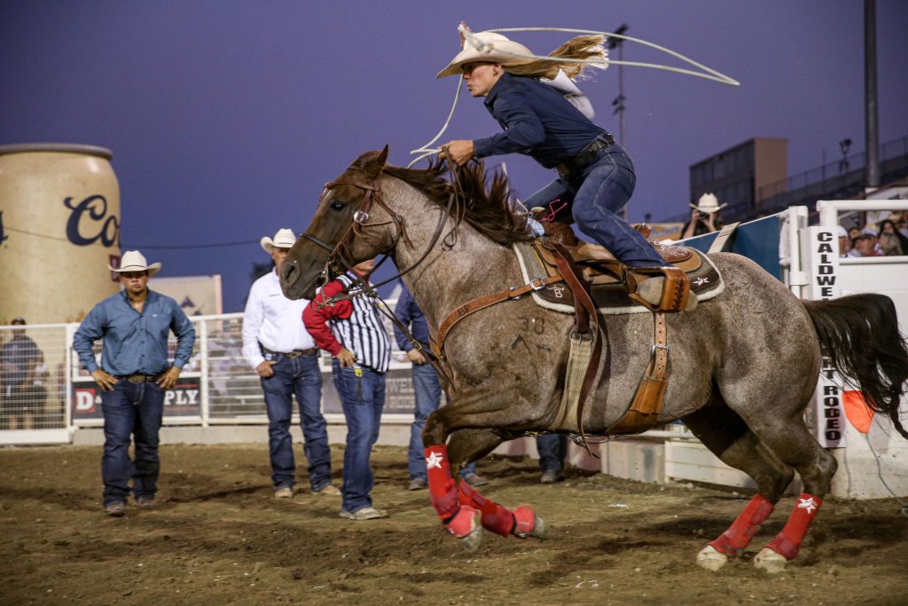 Yancy at top of Caldwell Night Rodeo bareback standings