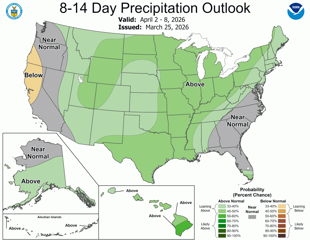 Early April could bring precipitation to parts of Rockies, Plains