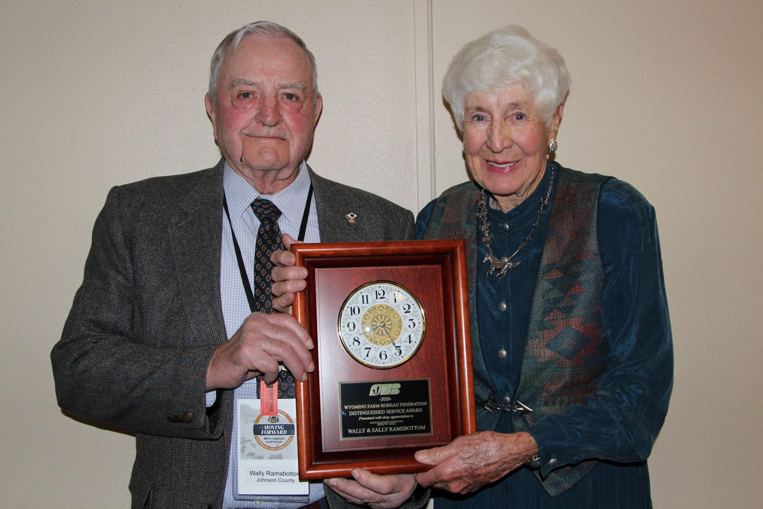 Wyoming Farm Bureau Federation honors Wally and Sally Ramsbottom with