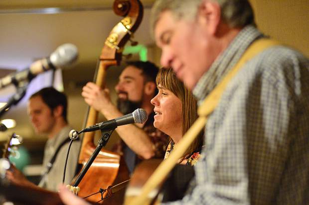 The band Ms. Amy and the Jet Set perform Friday night at the DoubleTree during the 28th Tim McClure Benefit in Breckenridge.