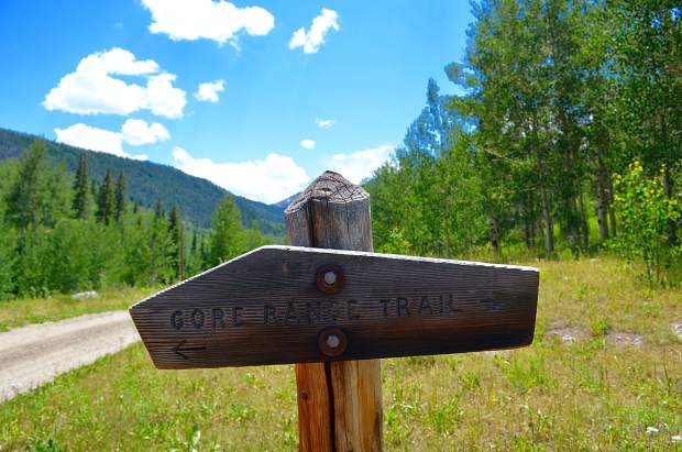 A sign posted right outside Black Lake Reservoir signaling to hikers that they'd passed out of private property and back onto National Forest land along the Gore Range Trail.