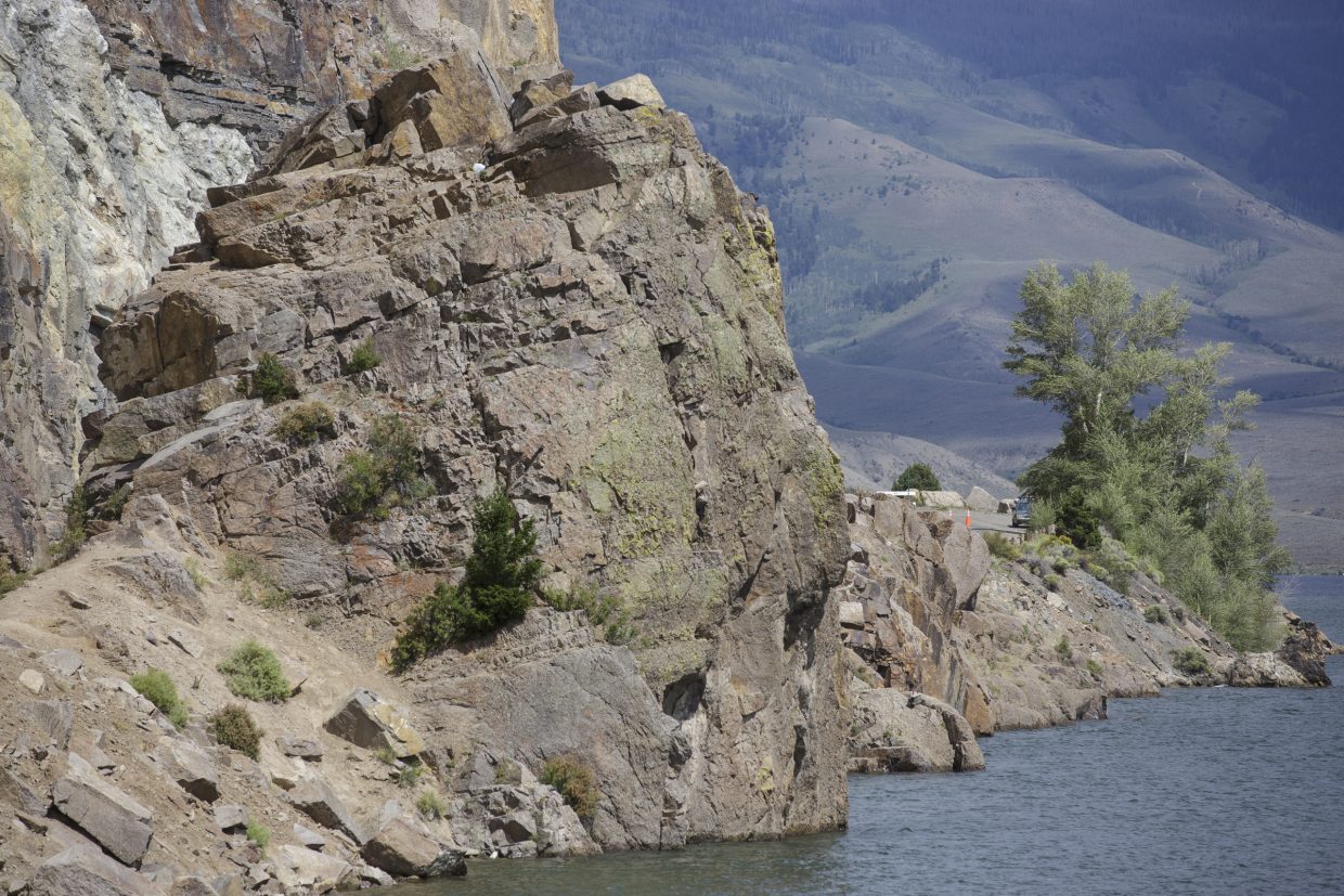The cliff where a man jumped off on Tuesday afternoon Aug. 2 near Heeney.