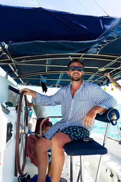 Adam Kroupa, of Sweeny, Texas, joined longtime friend Lindsay Atkins this summer on a coastal sailing excursion around parts of Cuba. The graduate of U.S. Merchant Marine Academy acted as one of three catamaran skippers for a large group of American visitors.