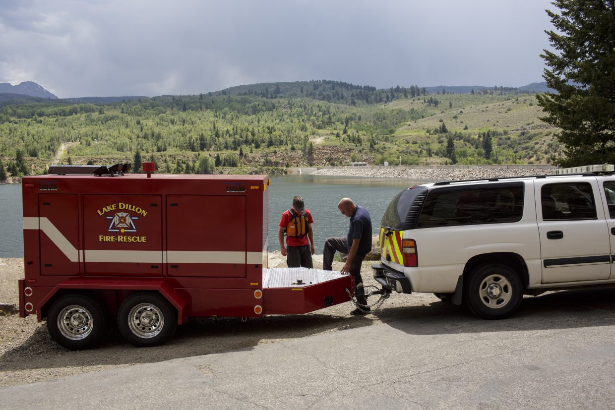 Lake Dillon Fire-Rescue wrap up their equipment at the Green Mountain Reservoir following a body recovery Wednesday, Aug. 2, near Heeney.