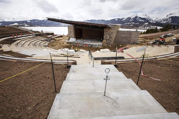 Dillon Amphitheater under construction Thursday, April 12, in Dillon.