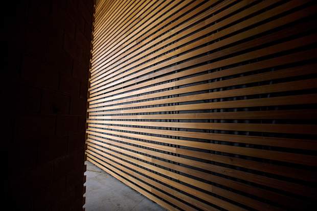 Cedar wood line up the Dillon Amphitheater Thursday, April 12, in Dillon.