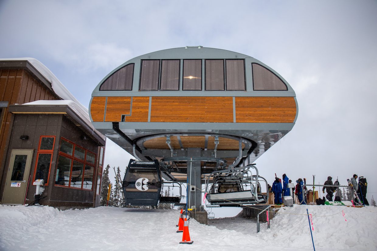 The new gondola cabins and chairs for Copper Mountain Resort's new American Eagle chairlift operate at the resort on Monday.
