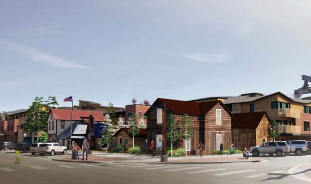 A rendering of the Foote's Rest property on Main Street Frisco, showing some of the preservation work and relocation of some of the historic buildings on site.