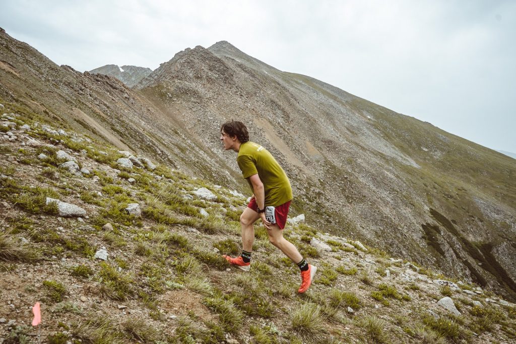 Summit High School 2019-20 senior Paul Hans runs above tree line during the August 2019 Cirque Series trail running race at Arapahoe Basin Ski Area.