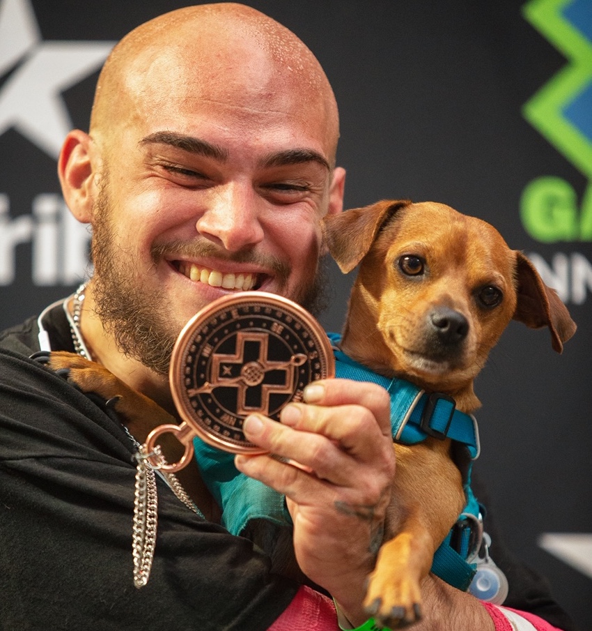 Frisco resident Mike Minor smiles after receiving his bronze medal Saturday evening in Minneapolis at the inaugural X Games adaptive skateboard park competition.