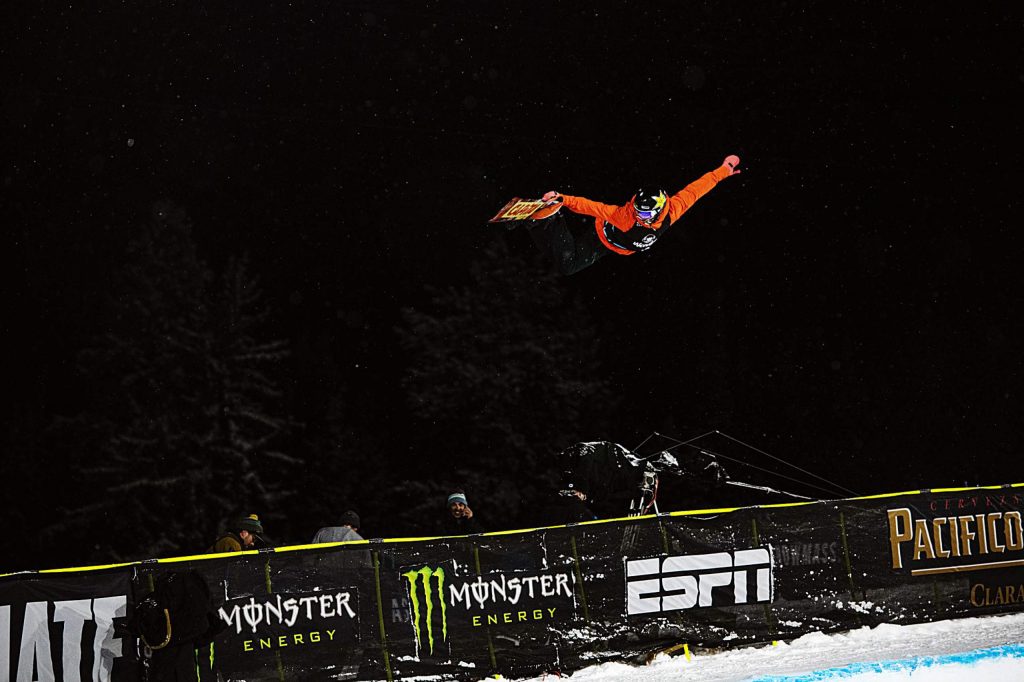 X Games snowboarder Chase Josey competes in the Men’s Snowboard Superpipe qualifier on Wednesday, Jan. 22, 2020. Josey finished third to qualify for Thursday night’s final.