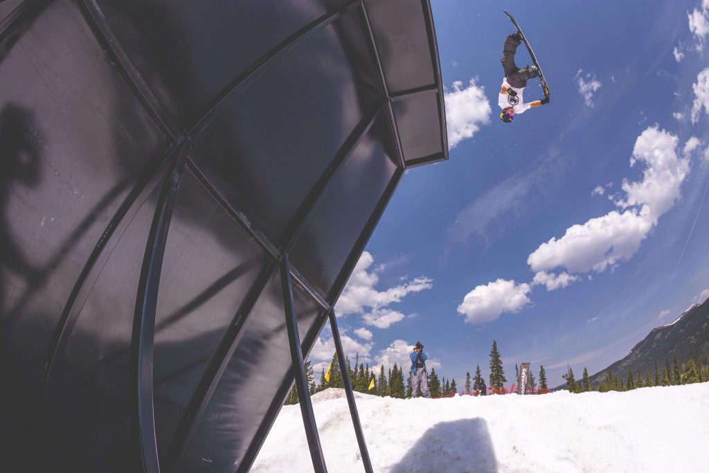 US snowboard pros counsel summer campers at Woodward Copper