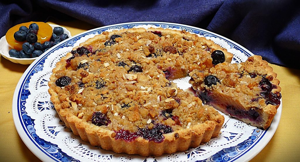 High Country Baking: Peach blueberry tart with almond streusel