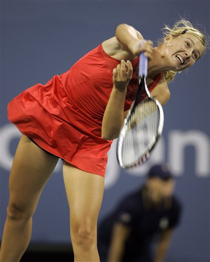 maria sharapova red dress Defending champ Sharapova wins at Open