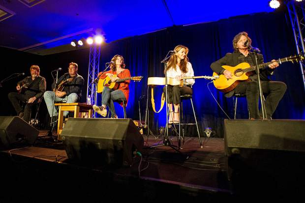 Vince Gill, Amy Grant and friends performing at the Challenge Aspen benefit known as the Vince Gill and Amy Grant 14th Anniversary Gala and Golf Classic at the St. Regis Monday evening.