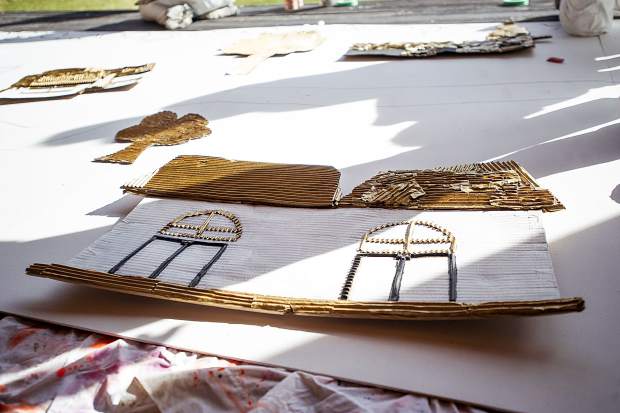 A house for the mural at the Basalt Art Base created by the dreamers.