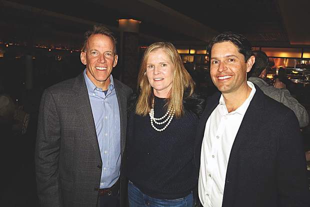 Rear Admiral Kerry M Metz with his wife, Sheila, and Chris Tullar, Managing Director and Office Manager for JonesTrading in Aspen.