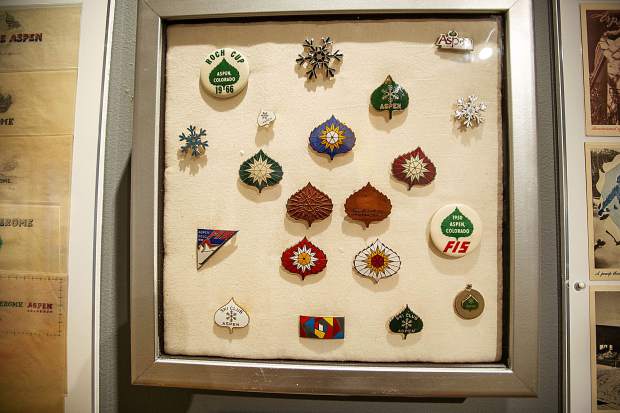 Aspen pins created from Herbert Bayer's design at the Bayer and Bauhaus exhibit, 