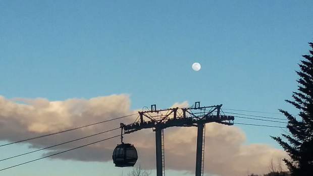 Reader Tony Neuroth recently snapped this photo of a full moon over the Elk Camp Gondola in Snowmass.