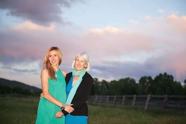 Annie Teague and her daughter, Emily, at Rock Bottom Ranch in 2015.