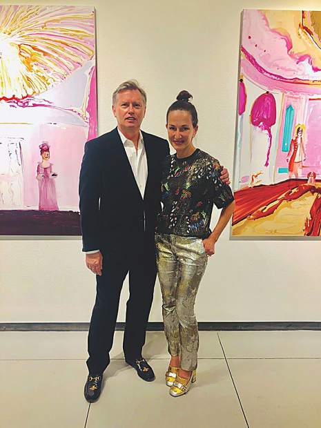 Baldwin Gallery's Richard Edwards celebrating his birthday weekend alongside friend and clothing designer Cynthia Rowley. May Selby photo.