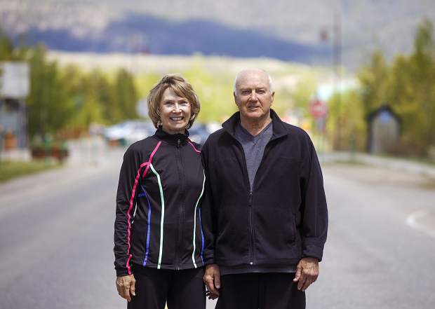Longtime Colorado BBQ Challenge volunteers Jim and Roxane Fuxa pose for on Main Street in Frisco on Wednesday, June 12.  The festival is possible in part to roughly 400 community volunteers.