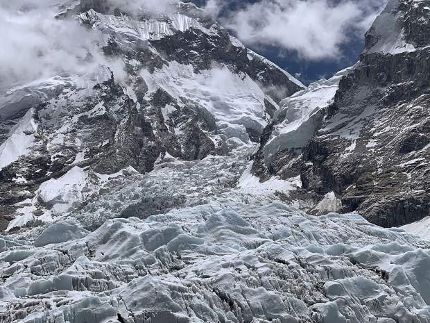 A view of Khumbu Ice Fall from Base Camp.