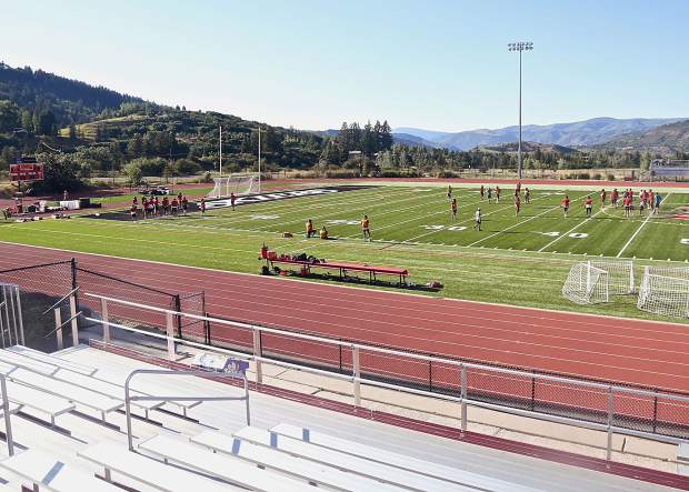 The new Aspen School District turf field on Tuesday, Aug. 20, 2019. (Photo by Austin Colbert/The Aspen Times)