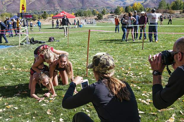 The Kennys take a fun picture of their daughters on Saturday, October 5, 2019. (Kelsey Brunner/The Aspen Times)