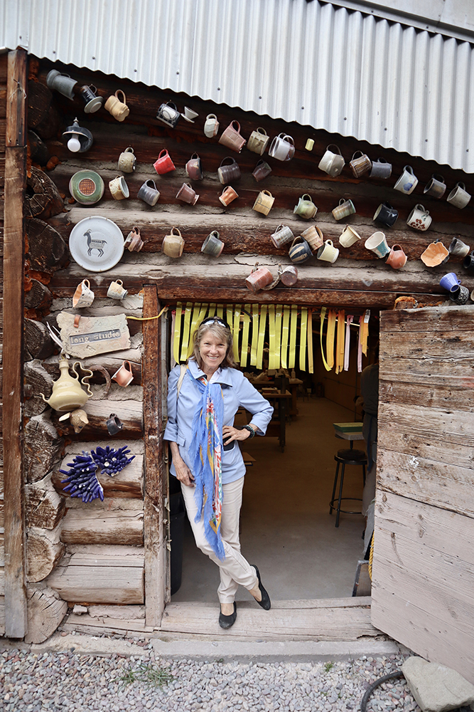 Marian Leibold on a studio tour at Anderson Ranch in August.