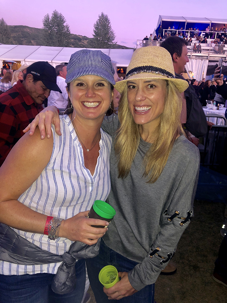 Dear friends Kristin Pride and Darcy Hill at Sting's fabulous Jazz Aspen Snowmass concert.