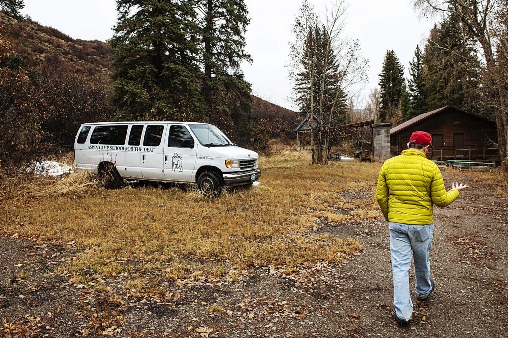 Eric Kaika walks on the Aspen Camp property in Old Snowmass on Thursday, Nov. 21, 2019. (Kelsey Brunner/The Aspen Times)