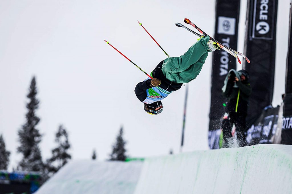 Aaron Blunck of Crested Butte competes in the men’s ski modified superpipe final on Sunday, Feb. 9, day four of the Winter Dew Tour at Copper Mountain.