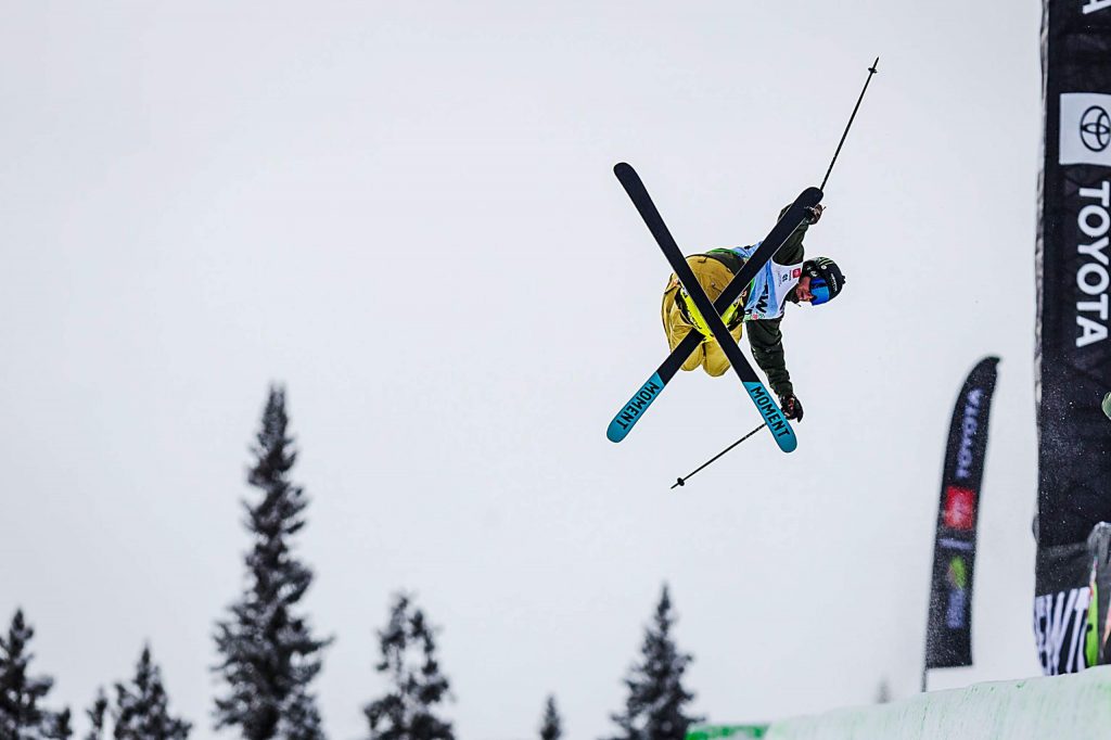 David Wise of Nevada competes in the men’s ski modified superpipe final on Sunday, Feb. 9, day four of the Winter Dew Tour at Copper Mountain.