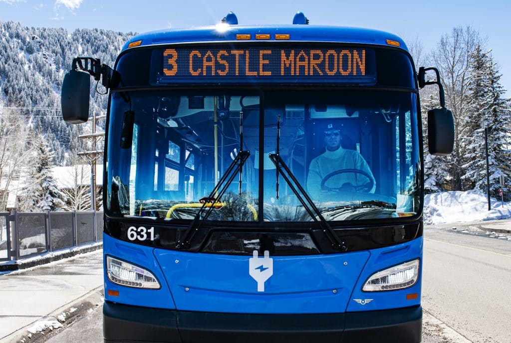 RFTA driver Eric Cortijo drives his route by the Aspen Valley Hospital on Thursday, April 2, 2020. 