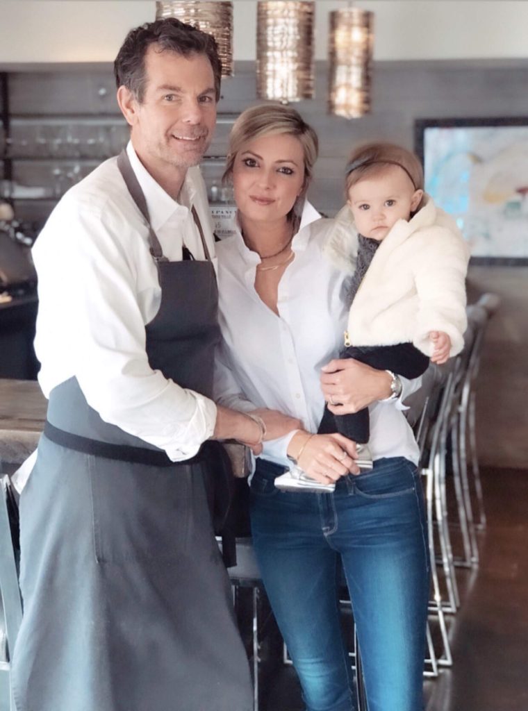 Bosq co-owners Barclay and Molly Dodge, along with 1-year-old daughter Lennon, are offering take-out and delivery at their Aspen restuarant during the pandemic.