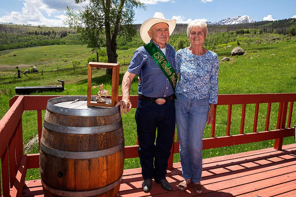 George and Suzanne Culbreath smile for a photograph at their Heeney ranch on May 30. The Culbreaths have been working on their ranch for the past 50 years.