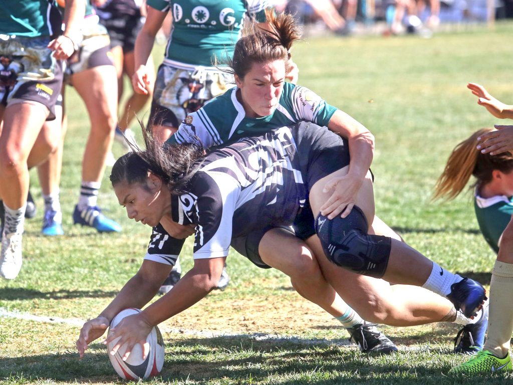 Aspen's Cori Lambert plays for the Kougars and Kittens women's rugby team during the 51st annual Ruggerfest rugby tournament on Saturday, Sept. 15, 2018, at Wagner Park in Aspen. (Photo by Austin Colbert/The Aspen Times).
