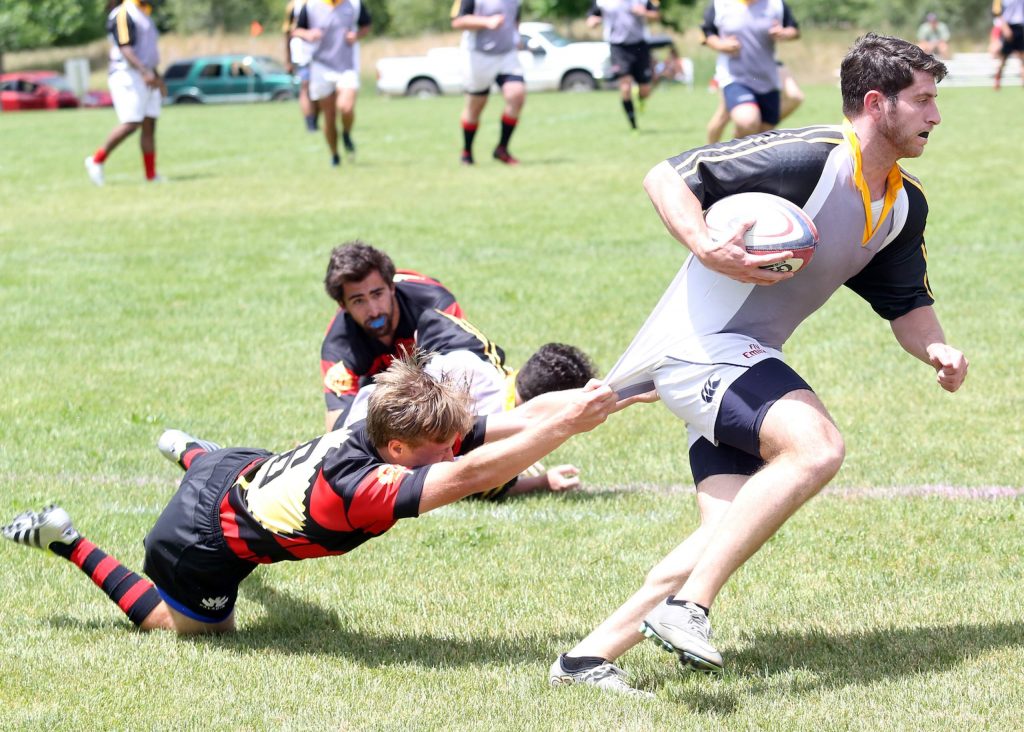 The Gentlemen of Aspen Rugby Club host Gunnison in summer 2017 in Willits in what turned out to be a scrimmage as Gunnison had to forfeit the official contest due to low numbers.
