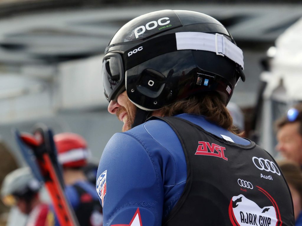 Former World Cup ski racer Casey Puckett smiles after a race during the eighth annual Audi Ajax Cup in Aspen. The five-time Olympian was recently named the head technical coach for the women's Europa Cup alpine team by U.S. Ski and Snowboard. (Photo by Austin Colbert/The Aspen Times)