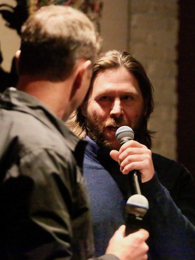Casey Puckett talks during the Audi Ajax Cup team draw on Saturday, Dec. 28, 2019, at 7908 in Aspen. The five-time Olympian was recently named the head technical coach for the women's Europa Cup alpine team by U.S. Ski and Snowboard. (Photo by Austin Colbert/The Aspen Times)