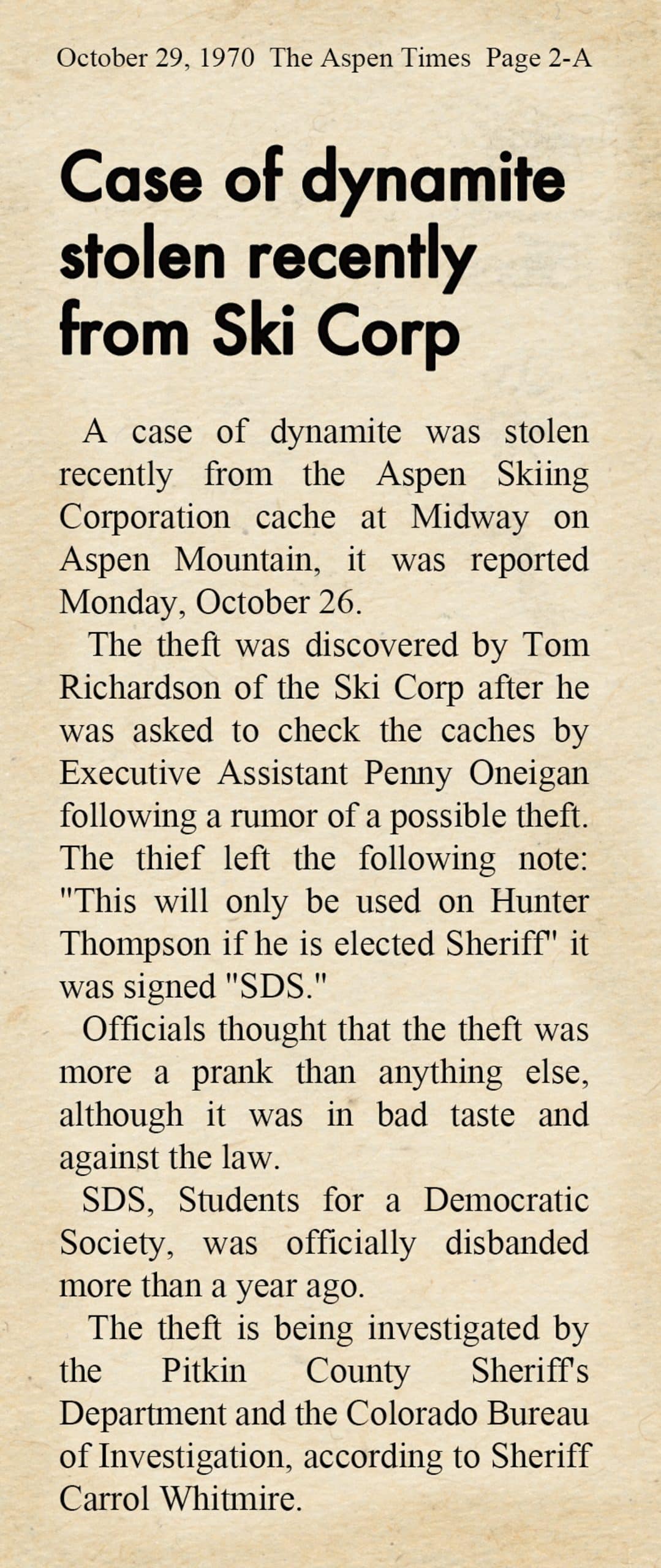 FREAK POWER AT 50 Stories from the Aspen Times archives on Hunter S