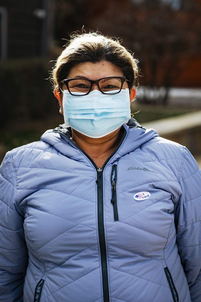 Celina Martinez after voting on Election Day in Aspen on Tuesday, Nov. 3, 2020. (Kelsey Brunner/The Aspen Times)